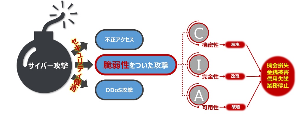 脆弱性を悪用したサイバー攻撃の画像